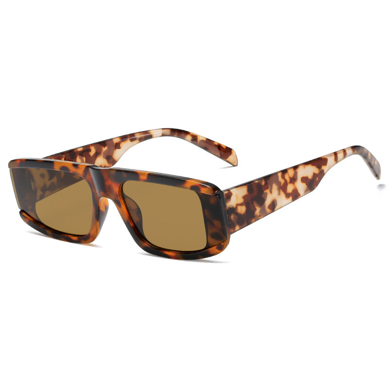 Damen modische Sonnenbrille mit futuristischem Design und transparenten Rahmen Karnz