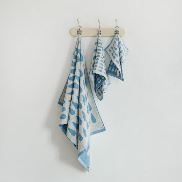 Dreiteiliges Frottier-Handtuchset Duschtuch Handtuch Gästetuch mit Blattjacquard