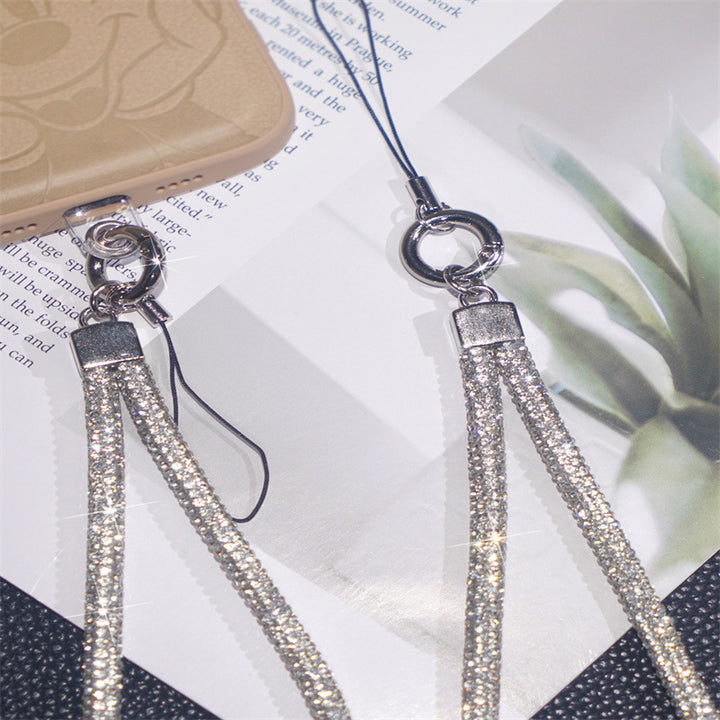 Glänzender Strass-Handy-Lanyard-Halter Karnz