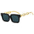 Damen modische quadratische Sonnenbrille mit luxuriösen Kettendetails Karnz