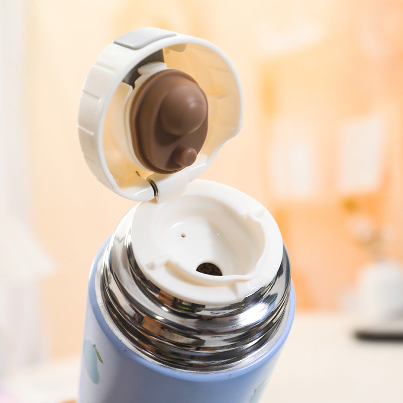 Damen Isolierte Trinkflasche mit fruchtigem Design und ergonomischem Tragegriff Karnz
