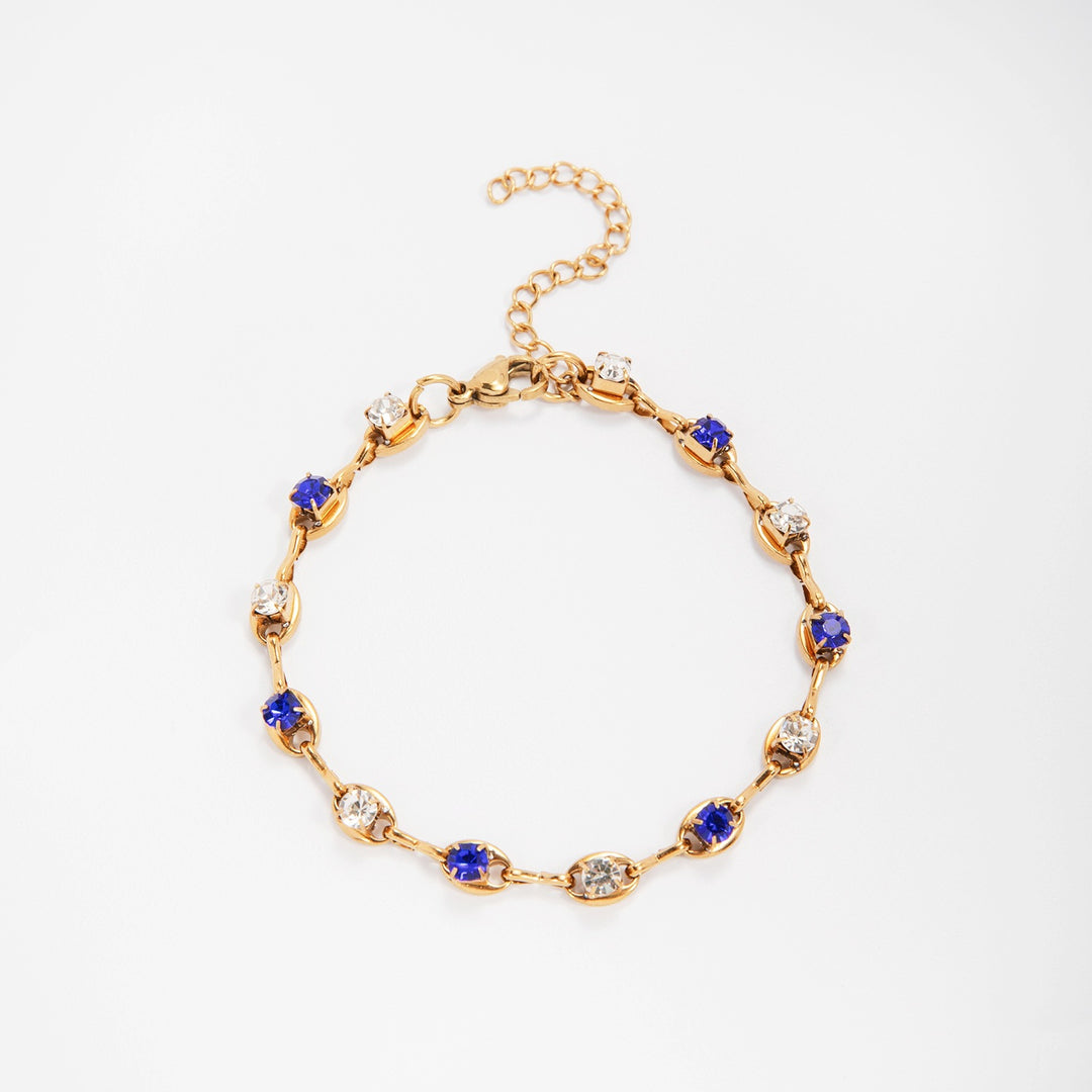 Eleganter Edelstein Akzent Link Armband Karnz