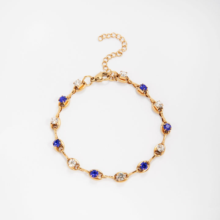 Eleganter Edelstein Akzent Link Armband Karnz