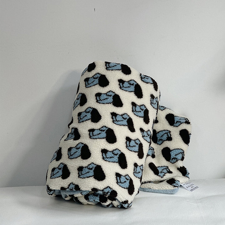 Plüsch-Sherpa-Wohndecke mit abstraktem Muster und extra-weichem Teddyfleece