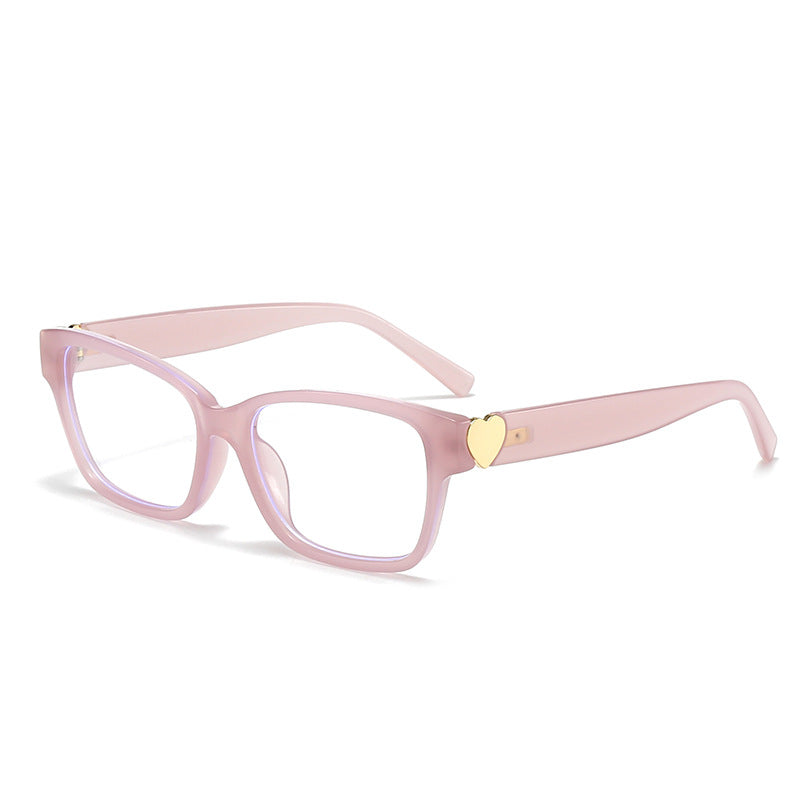 Damen modische quadratische Sonnenbrille mit Herz-Akzenten Karnz