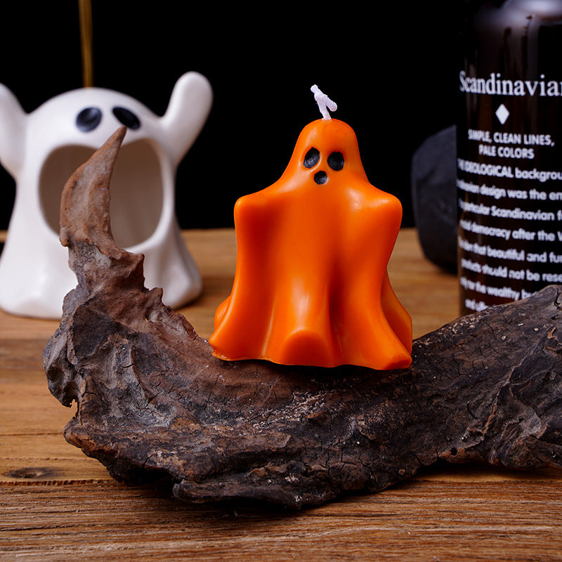 Mini Ghost Skulpturale Sojawachskerze mit Baumwolldocht