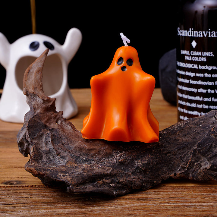 Mini Ghost Skulpturale Sojawachskerze mit Baumwolldocht