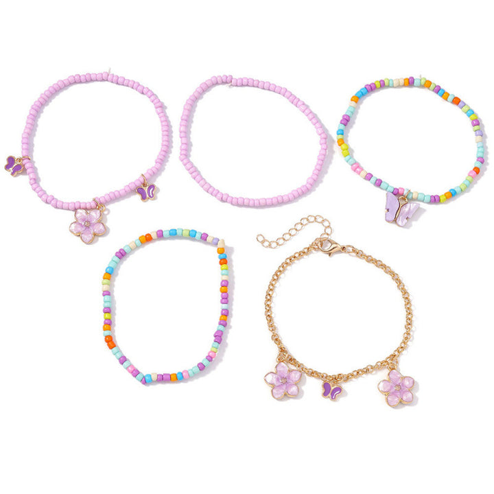 Blumen Charm Armband Set Karnz