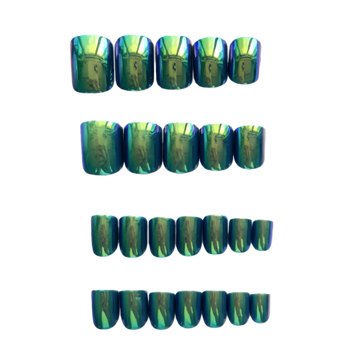 Iridescent Marmor Effekt Press-On Nägel Karnz