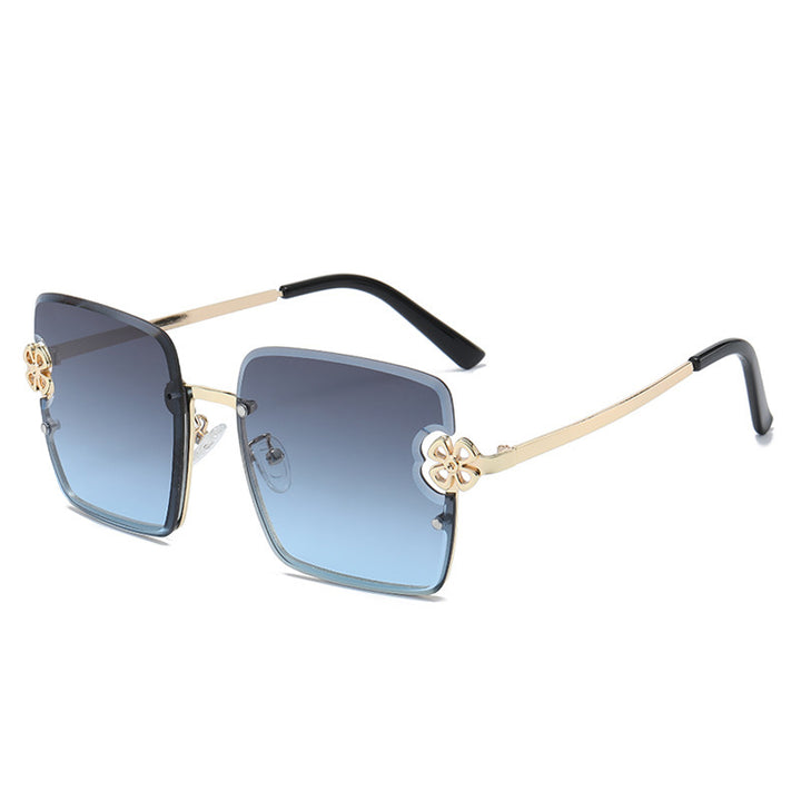 Damen quadratische Sonnenbrille mit floralem Design Karnz