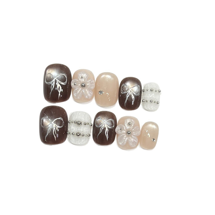 Dekorative 3D Blumen Press-On Nageltips
