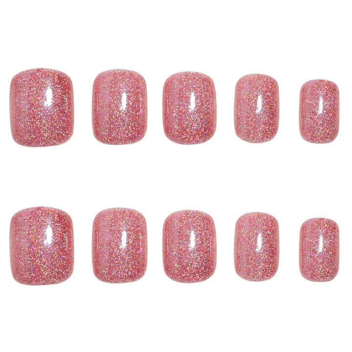 Glitzerndes Press-On Zehennagel Set Karnz