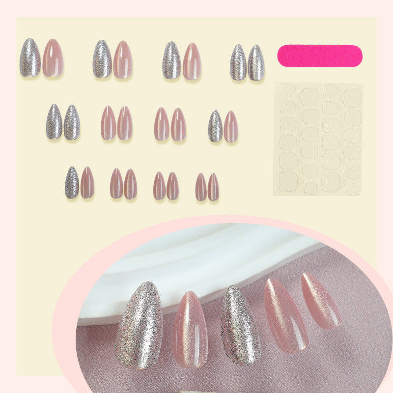 Funkelndes Glitzer Press-On Nagelset Karnz