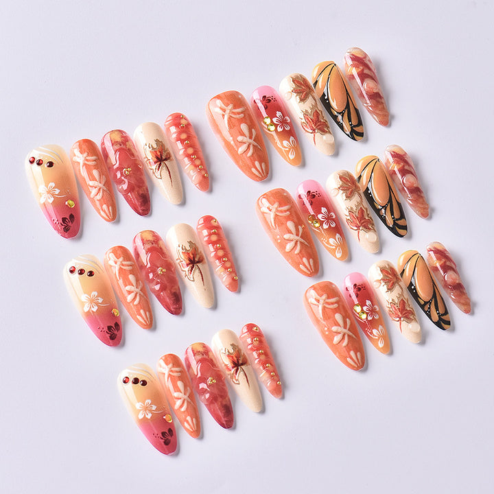 Dekorativer Press-On Nagelset