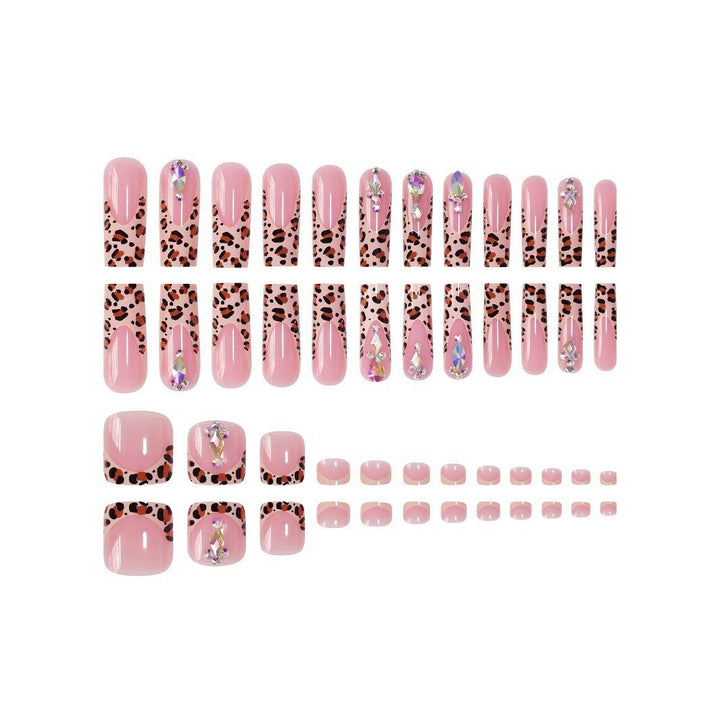 Künstlerisches 3D Dekoratives Press-On Nagelset mit Tierdruckakzenten Karnz