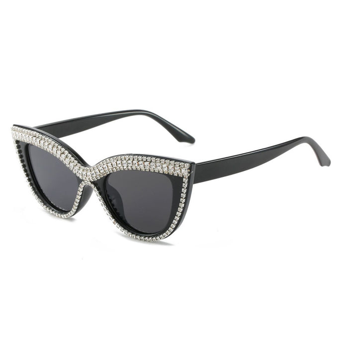 Statement Cat-Eye Sonnenbrille mit Kristallverzierungen Karnz