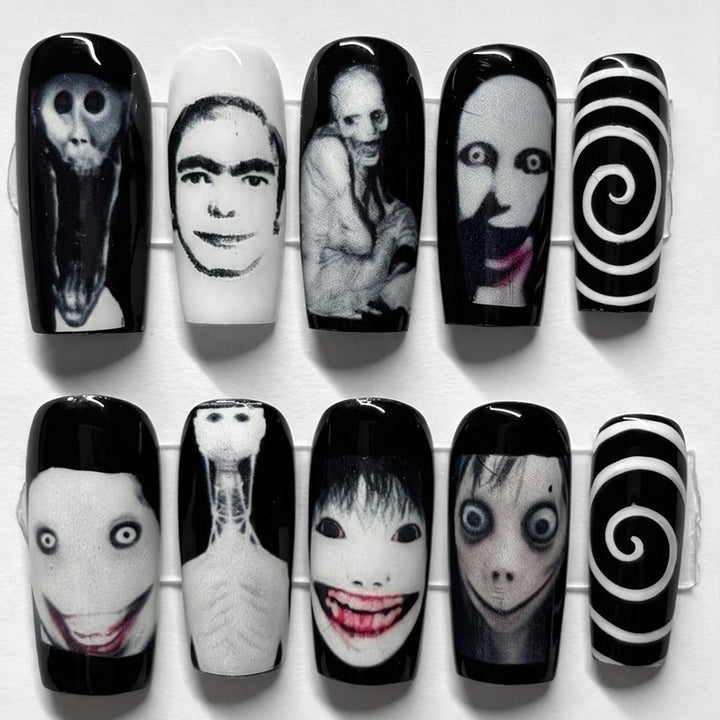 Stylisches Kunstnagelset mit einzigartigen Grafiken Karnz