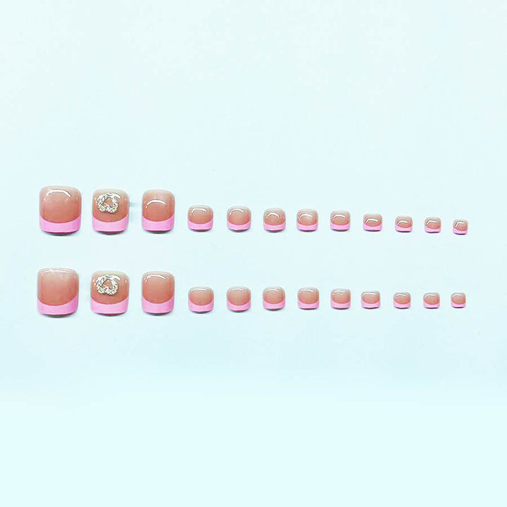Fußnagelkunst-Set mit eleganten Herz-Akzenten Karnz