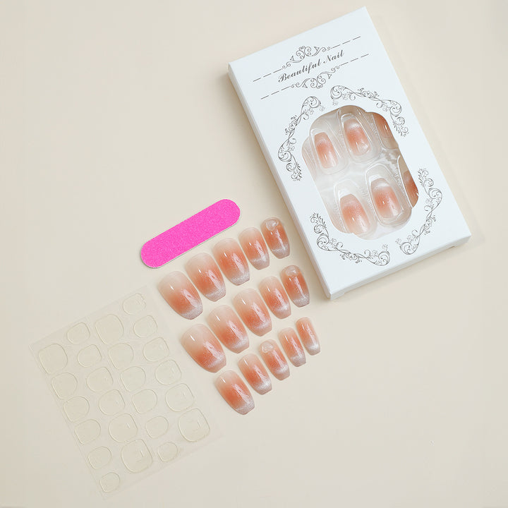 Elegantes Gradient Press-On Nagel Set mit Glänzender Oberfläche Karnz