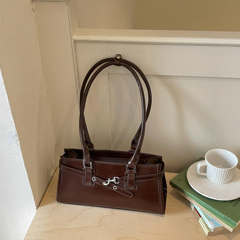 Strukturierte Lederhandtasche