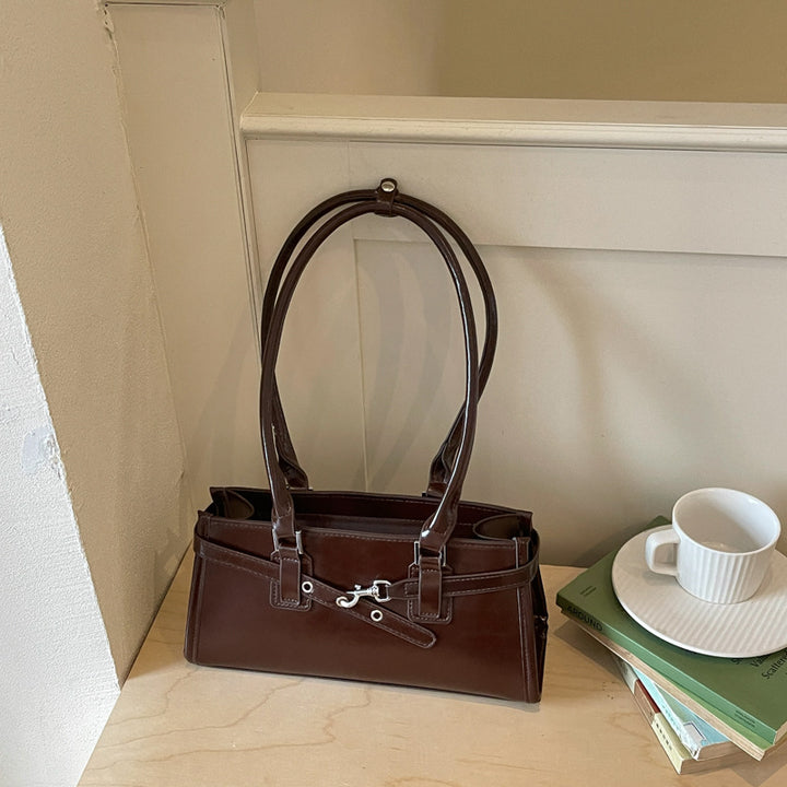 Strukturierte Lederhandtasche