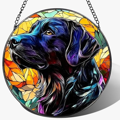 Buntglas Hund Kunst Wandbehang Karnz