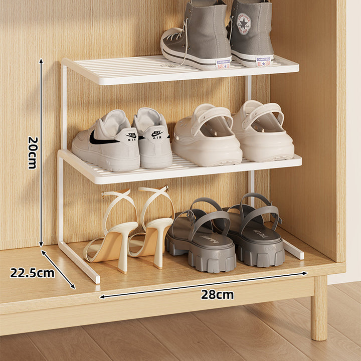 Kompakte Doppel-Schicht Verstellbare Schuhregal Erhöher für Schrank und Kleiderschrank