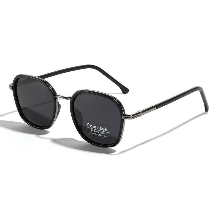 Damen geometrische polarisierte Sonnenbrille mit stilvollem Metallrahmen Karnz