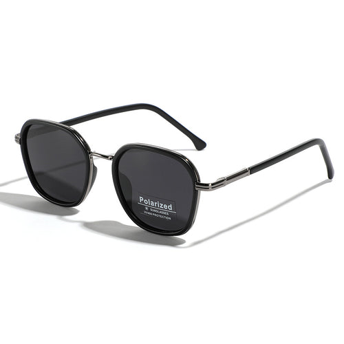 Damen geometrische polarisierte Sonnenbrille mit stilvollem Metallrahmen Karnz