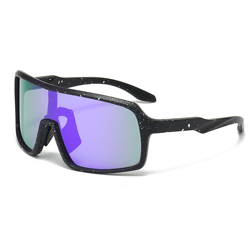 Damen modische Sonnenbrille im futuristischen Design mit großflächigen Gläsern Karnz