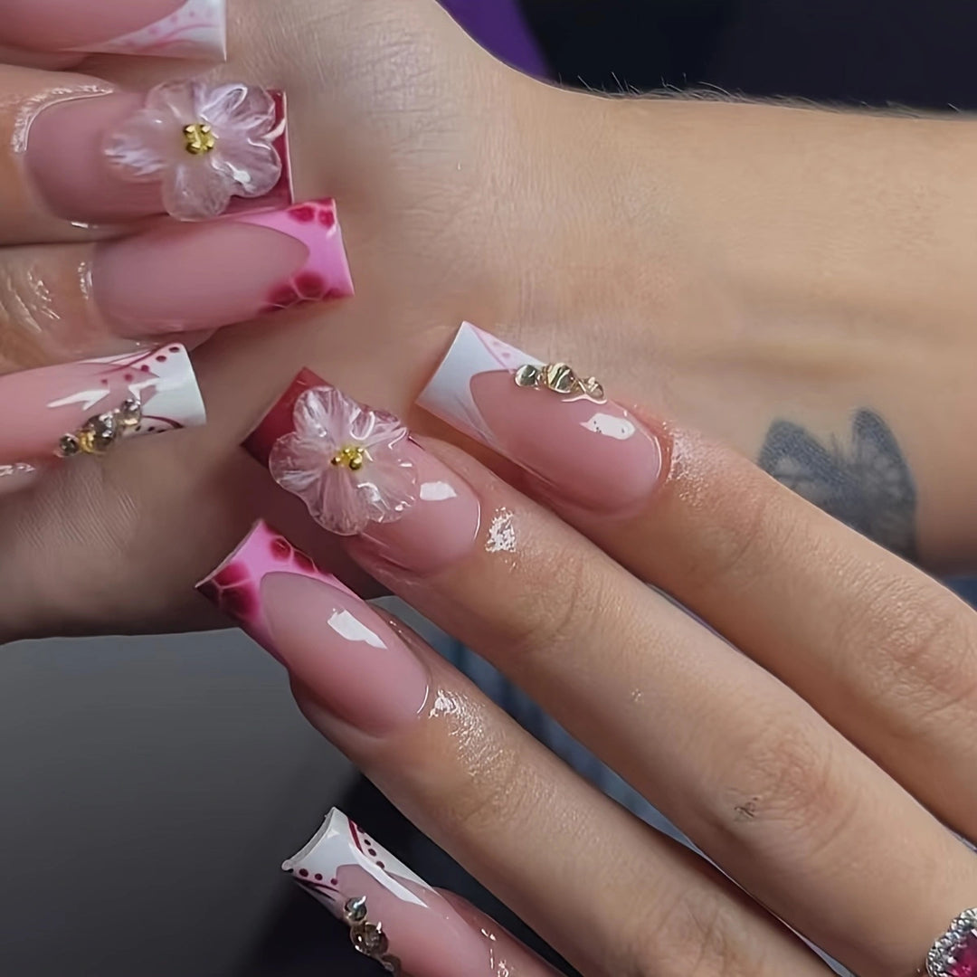 Blumen 3D Nagelkunst Verzierungen Karnz