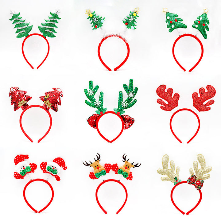 Festlicher Weihnachts-Haarreif mit lustigen Weihnachtsmannfiguren