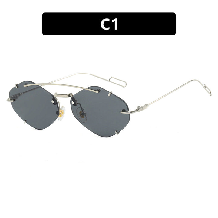Damen geometrische Sonnenbrille mit ultraleichtem Metallrahmen Karnz