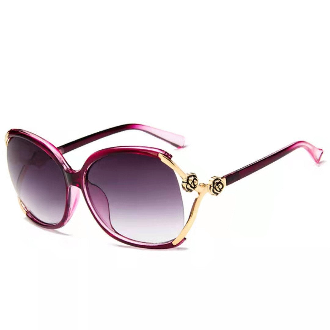 Damen elegante oversized Sonnenbrille mit goldenen Akzenten Karnz