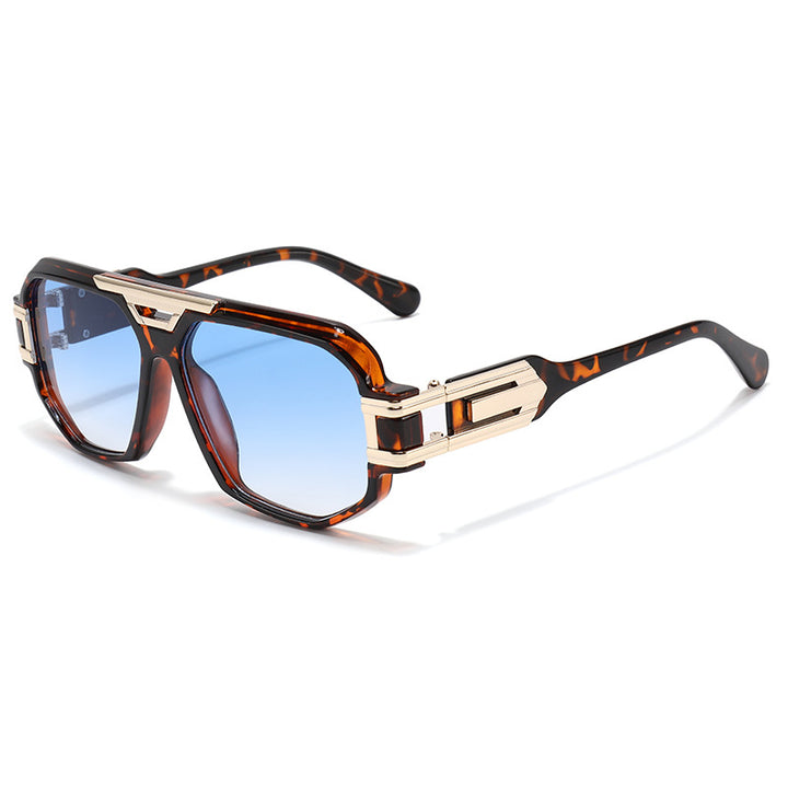 Statement Quadratrahmen Sonnenbrille mit dekorativen goldenen Akzenten Karnz