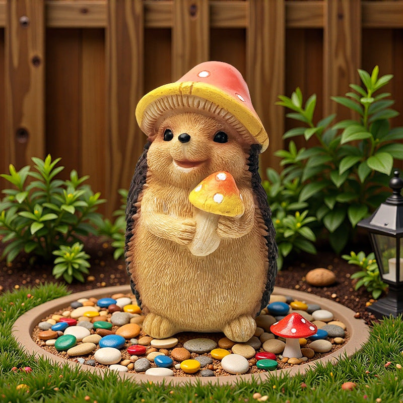 Niedliche Igel Skulptur mit Obst Karnz