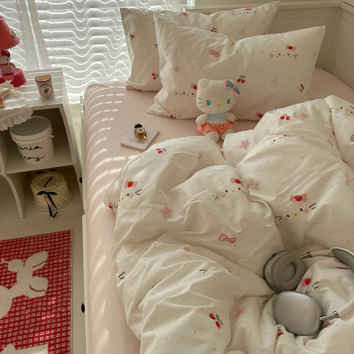 Floral Print Bettbezug Set