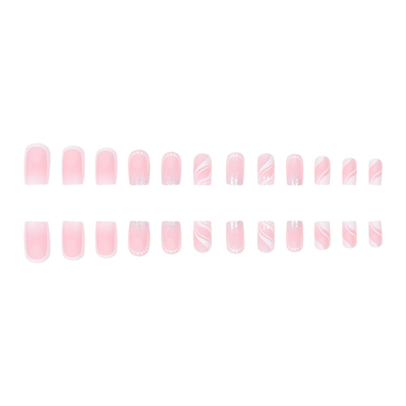 Dekorativer Langer Quadrat Press-On Nail Set Karnz