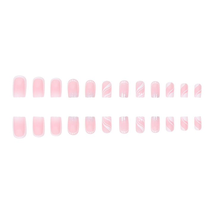 Dekorativer Langer Quadrat Press-On Nail Set Karnz