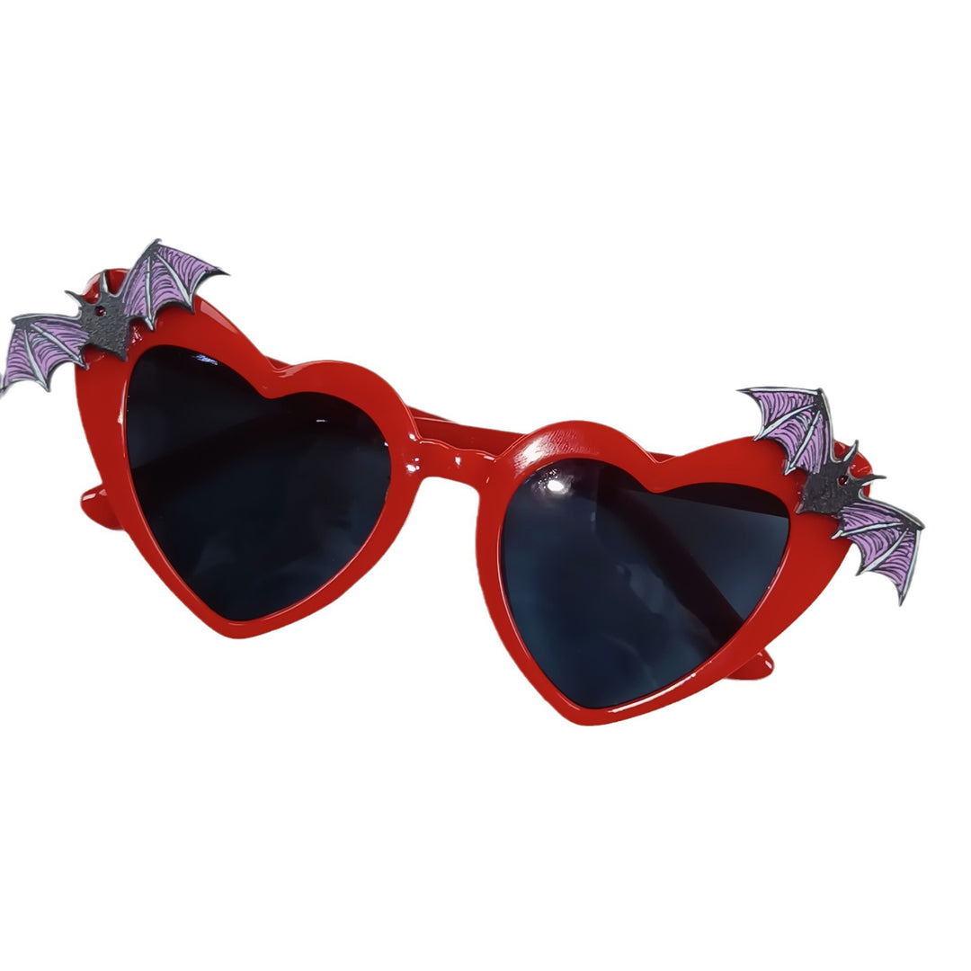 Herzförmige Sonnenbrille mit Fledermausakzenten Karnz