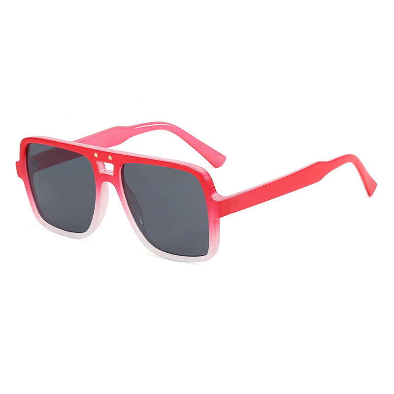 Damen quadratische oversized Sonnenbrille mit modischem transparentem Rahmen Karnz