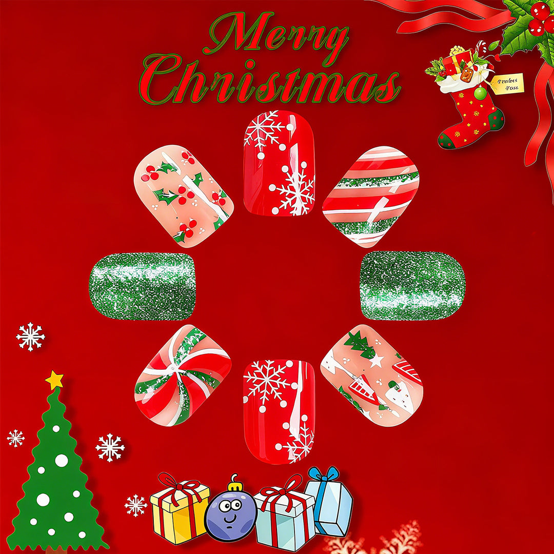 Kunstnagelset mit festlichem Weihnachtsdesign und kreativen Motiven Karnz 1788236745