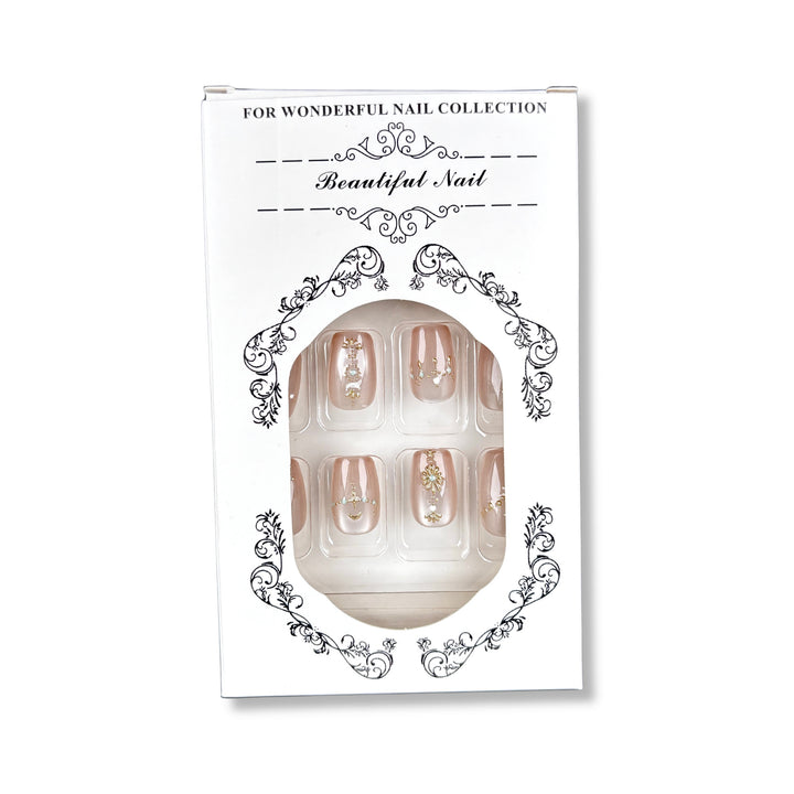 Dekoratives Press-On Nagelkunst-Set mit eleganten Designs