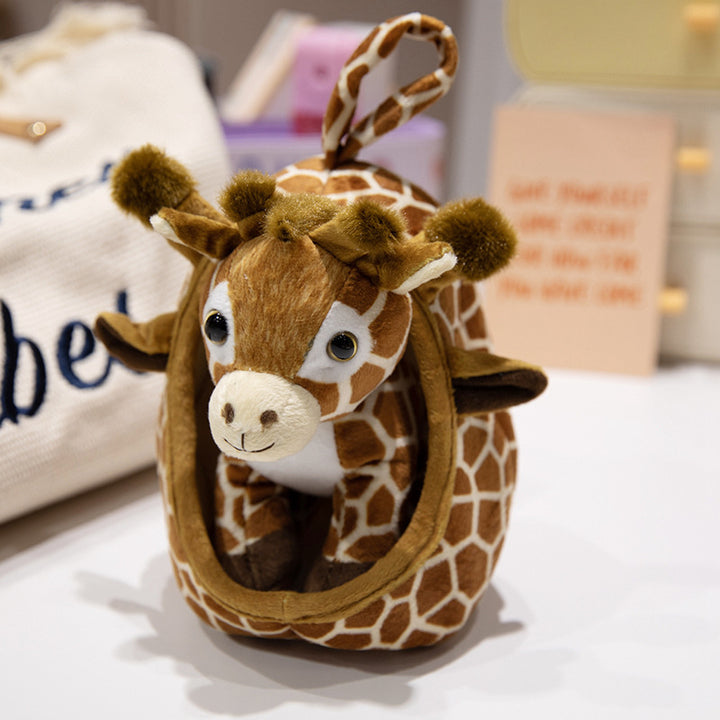 Plüsch Tiger Peekaboo Nest Komforter Spielzeug mit Kapuzen-Tasche und abnehmbarem Cub Karnz