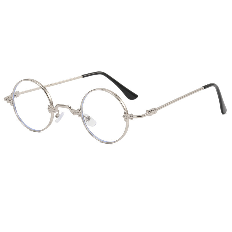 Damen modische runde Brille mit hochwertigem Metallrahmen und flexiblen Bügeln Karnz