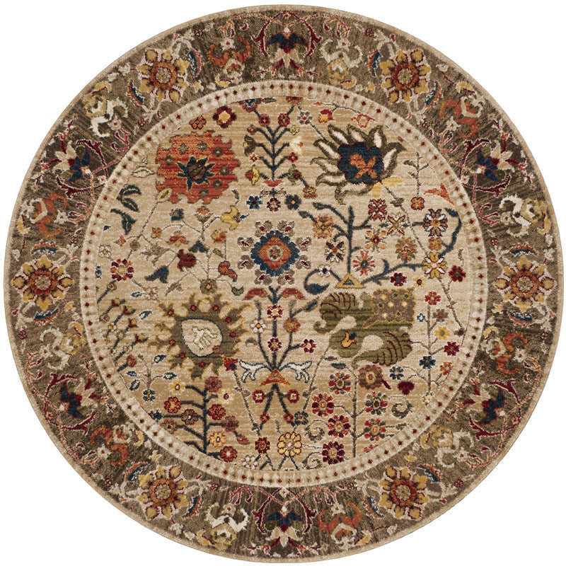 Runder Vintage Floral Teppich