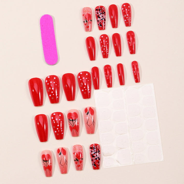 Florales Design Acryl-Nagelkunstverlängerungen Karnz
