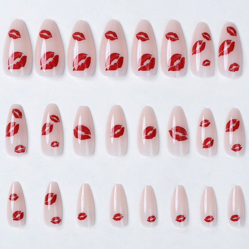 Künstlerischer Kiss-Druck Press-On Nagelset