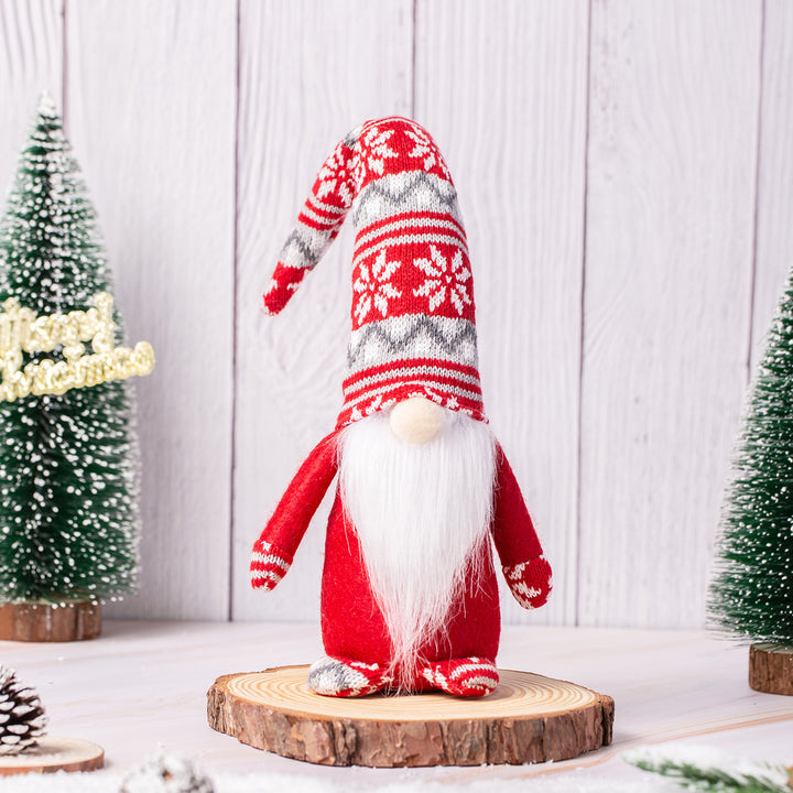 Dekorative Weihnachtsgnom mit gestricktem Hut Karnz