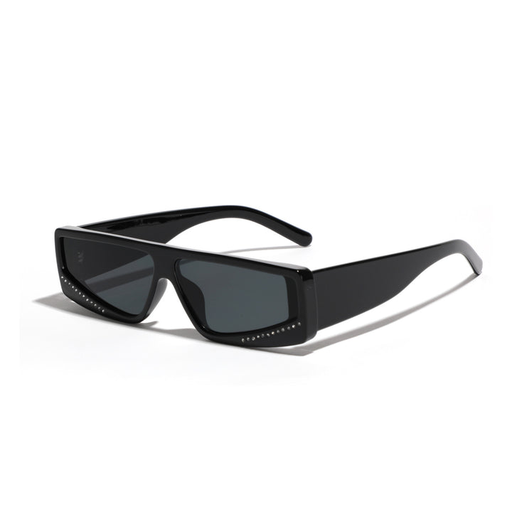 Damen oversized Sonnenbrille mit futuristischer Form und stylischen Verzierungen Karnz